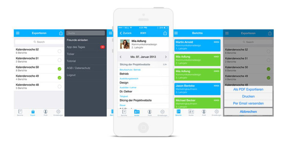 Mit der personalisierten Berichtsheft-App können Unternehmen ihren Auszubildenden ein modernes Instrument an die Hand geben und ihr eigene Attraktivität als Arbeitgeber steigern. Mit der personalisierten Berichtsheft-App können Unternehmen ihren Auszubildenden ein modernes Instrument an die Hand geben und ihr eigene Attraktivität als Arbeitgeber steigern.