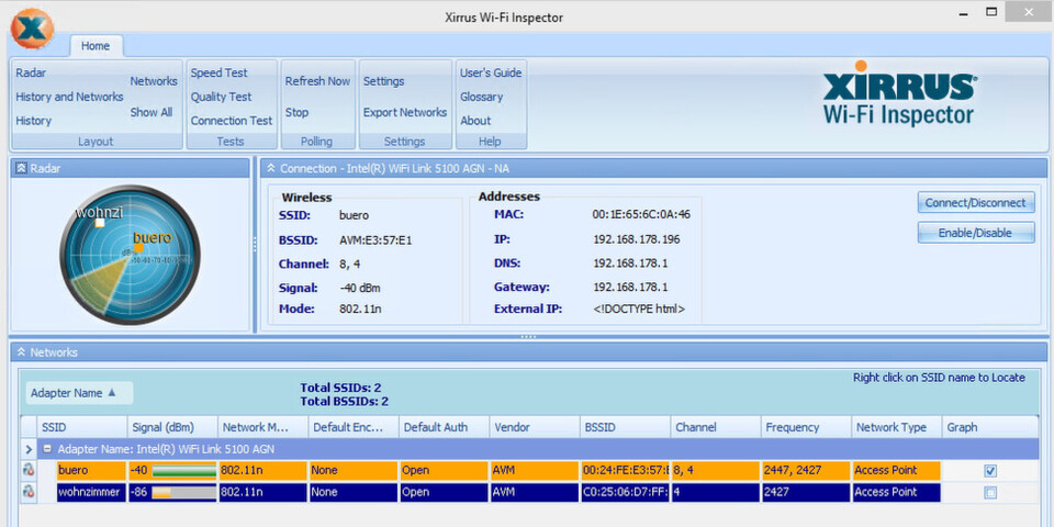 Wer PCs und Notebooks in drahtlose Netze einbindet und dort betreibt, der sollte sich den Xirrus Wi-Fi Inspector ansehen. Wer PCs und Notebooks in drahtlose Netze einbindet und dort betreibt, der sollte sich den Xirrus Wi-Fi Inspector ansehen.