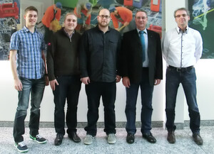 Das Mainframe-Kernteam auf einen Blick: (von links nach rechts:)Simon Bierwald, Julian Pape, Sebastian Fuchs, Gerhard A. Hauser und Raimund Süss. Das Mainframe-Kernteam auf einen Blick: (von links nach rechts:)Simon Bierwald, Julian Pape, Sebastian Fuchs, Gerhard A. Hauser und Raimund Süss.
