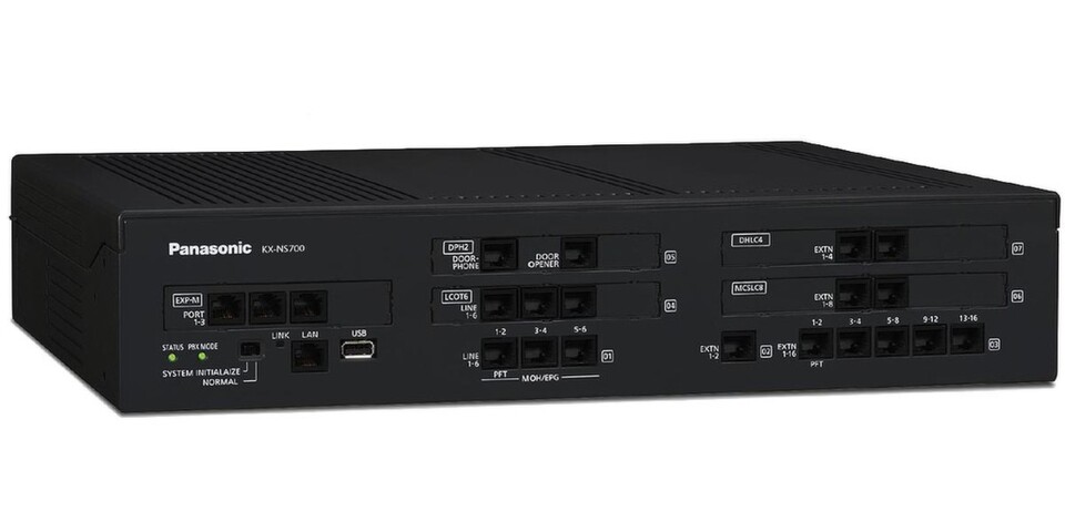 Der Communication Server KX-NS700 unterstützt laut Hersteller Panasonic bis zu 288 Nebenstellen. Der Communication Server KX-NS700 unterstützt laut Hersteller Panasonic bis zu 288 Nebenstellen.