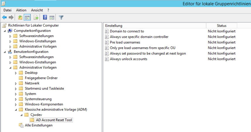Das AD Account Reset Tool und nützliche Dateien wie die zugehörige Gruppenrichtlinien-Vorlage sind komplett kostenlos. Das AD Account Reset Tool und nützliche Dateien wie die zugehörige Gruppenrichtlinien-Vorlage sind komplett kostenlos.