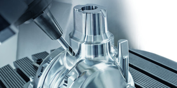 Komplexe Bauteile können auf Fünf-Achs-Werkzeugmaschinen in einer Aufspannung fertig bearbeitet werden. Die erzielbare Oberflächenqualität der DMG-Mori-Maschinen liegt bei Ra < 0,15 µm. Komplexe Bauteile können auf Fünf-Achs-Werkzeugmaschinen in einer Aufspannung fertig bearbeitet werden. Die erzielbare Oberflächenqualität der DMG-Mori-Maschinen liegt bei Ra < 0,15 µm.