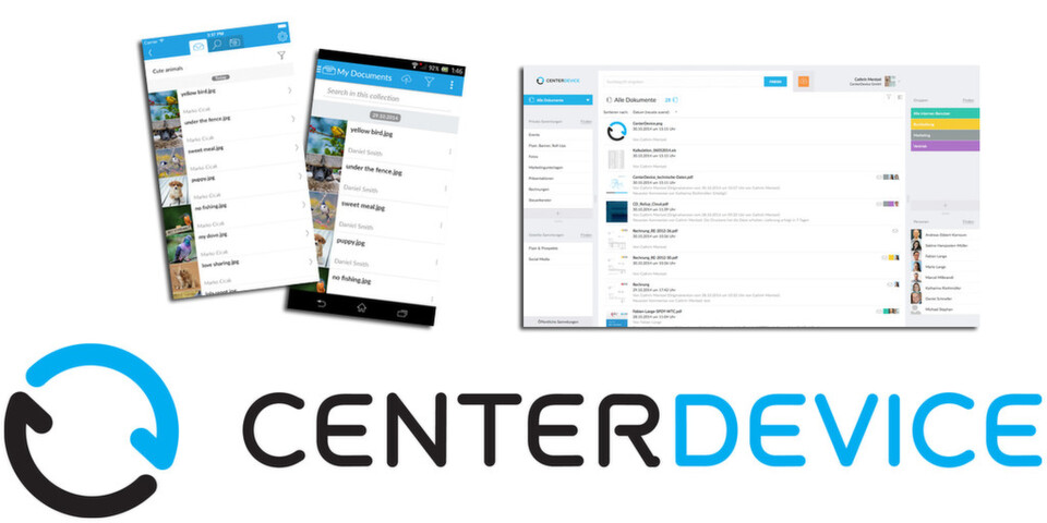 CenterDevice funktioniert plattformübergreifend im Browser. Dedizierte Clients gibt es für Windows, OS X, Android und iOS. CenterDevice funktioniert plattformübergreifend im Browser. Dedizierte Clients gibt es für Windows, OS X, Android und iOS.