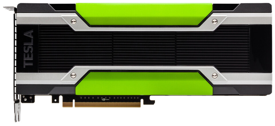 Die Front des Nvidia Tesla K80 Dual-GPU-Beschleunigers Die Front des Nvidia Tesla K80 Dual-GPU-Beschleunigers