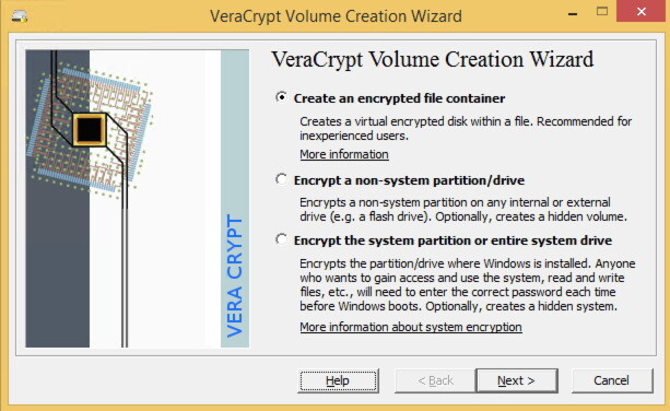 Optisch und funktionell unterscheidet sich VeraCrypt kaum vom Vorgänger TrueCrypt, alte Container lassen sich aber nicht öffnen. Optisch und funktionell unterscheidet sich VeraCrypt kaum vom Vorgänger TrueCrypt, alte Container lassen sich aber nicht öffnen.