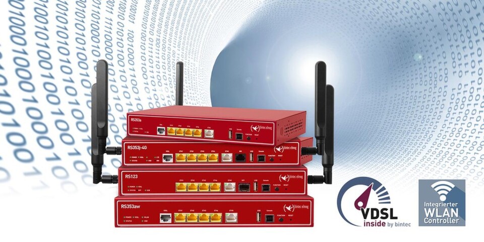 Die Router der Bintec-RS-Serie bieten ab Werk fünf IPSec-Tunnel. Per Lizenz können weitere 25 VPN-Tunnel genutzt werden. Die Router der Bintec-RS-Serie bieten ab Werk fünf IPSec-Tunnel. Per Lizenz können weitere 25 VPN-Tunnel genutzt werden.