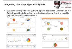 Aus einem Foliensatz von Luca Deri: Er erläutert, wie die die Open-Source-Spftware entwickelt hat. Zum Beispiel sind Auswertungen mit Splunk möglich. Aus einem Foliensatz von Luca Deri: Er erläutert, wie die die Open-Source-Spftware entwickelt hat. Zum Beispiel sind Auswertungen mit Splunk möglich.