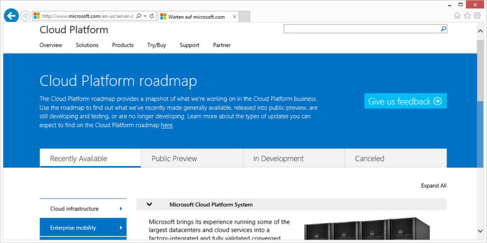 Microsoft versteht das Portal als Planungshilfe für Kunden. Microsoft versteht das Portal als Planungshilfe für Kunden.