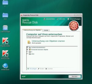 Rettungs-CDs wie die von Kaspersky entfernen Malware recht zuverlässig vom Rechner. Rettungs-CDs wie die von Kaspersky entfernen Malware recht zuverlässig vom Rechner.