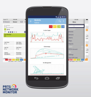 Mit den mobilen Apps von PRTG haben Administratoren ihre IT im Blick – immer und überall. Mit den mobilen Apps von PRTG haben Administratoren ihre IT im Blick – immer und überall.