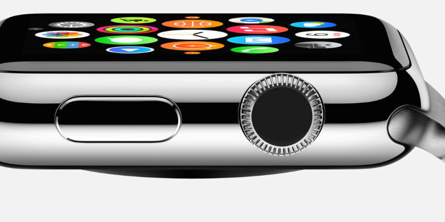 Mit der „digitalen Krone“ können beispielsweise Inhalte auf dem Display vergrößert oder es kann in Listen geblättert werden. Außerdem ist sie der Home Button. Mit der „digitalen Krone“ können beispielsweise Inhalte auf dem Display vergrößert oder es kann in Listen geblättert werden. Außerdem ist sie der Home Button.