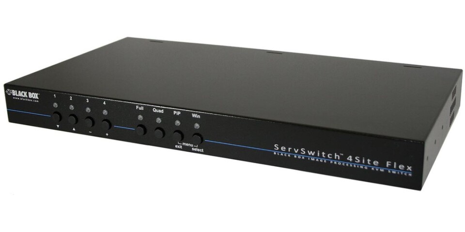 Der Servswitch 4Site flex ermöglicht Black Box zufolge die gleichzeitige Überwachung von vier analogen oder digitalen Computer- und Videoquellen. Der Servswitch 4Site flex ermöglicht Black Box zufolge die gleichzeitige Überwachung von vier analogen oder digitalen Computer- und Videoquellen.