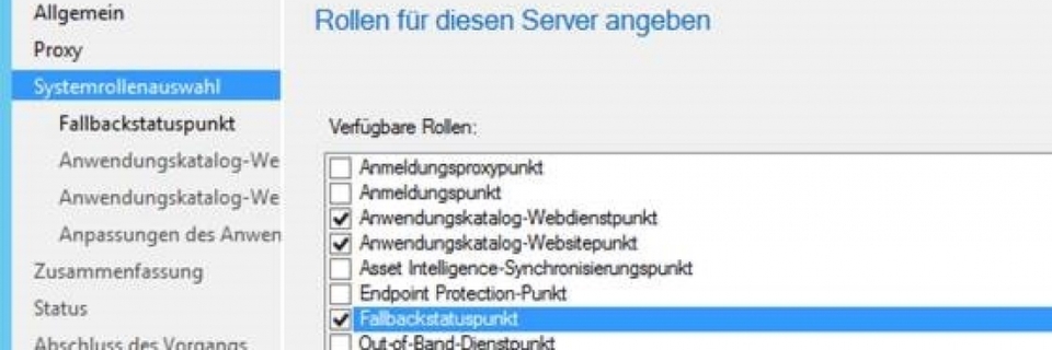 Systemrollen auswahl Systemrollen auswahl