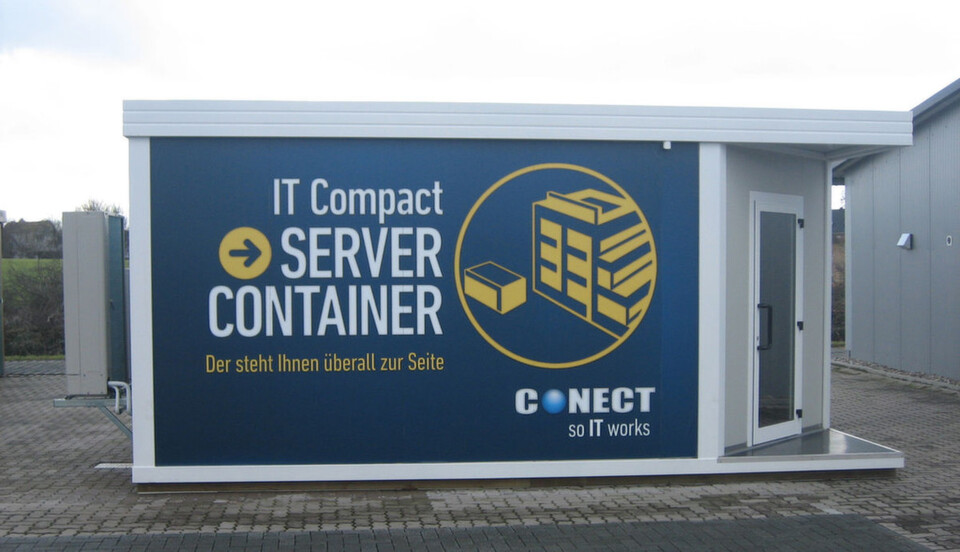 Ein Rechenzentrums-Container von der Firma Conect Ein Rechenzentrums-Container von der Firma Conect