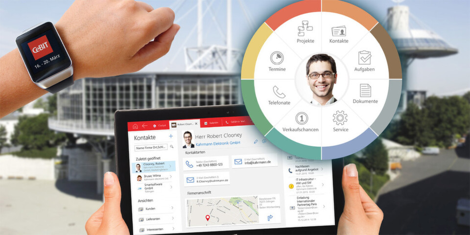 Jedem seine Benutzeroberfläche: Durch Responsive Design stehen Unternehmensdaten auf jedem Endgerät zur Verfügung. Im Bild: das auf der CeBIT 2015 vorgestellte Smart Design mit Radialmenü von CAS Software. Jedem seine Benutzeroberfläche: Durch Responsive Design stehen Unternehmensdaten auf jedem Endgerät zur Verfügung. Im Bild: das auf der CeBIT 2015 vorgestellte Smart Design mit Radialmenü von CAS Software.