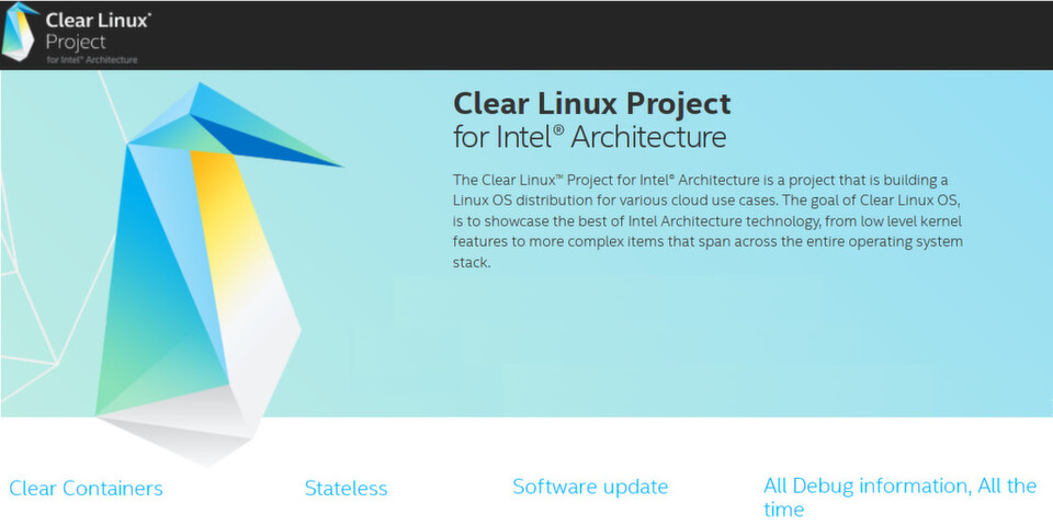 Intel stellt mit Clear Linux eigenes, abgespecktes Linux für den Cloud-Einsatz vor Intel stellt mit Clear Linux eigenes, abgespecktes Linux für den Cloud-Einsatz vor