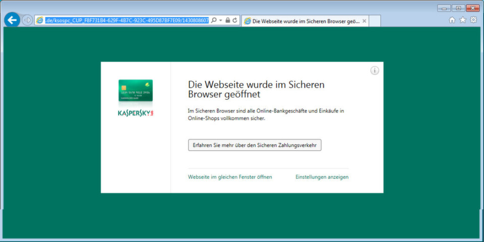 Kaspersky Small Office Security beinhaltet etliche Funktionen, darunter einen gehärteten Browser für sicheres Online-Banking. Kaspersky Small Office Security beinhaltet etliche Funktionen, darunter einen gehärteten Browser für sicheres Online-Banking.