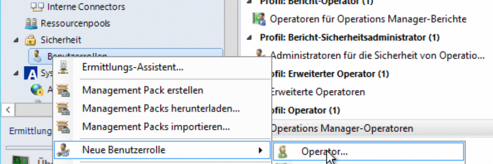 Benutzerrollen in SCOM verwalten Benutzerrollen in SCOM verwalten