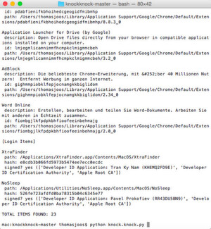 KnockKnock zeigt alle persistenten Binaries und Prozesse auf einem Mac-Rechner an. KnockKnock zeigt alle persistenten Binaries und Prozesse auf einem Mac-Rechner an.