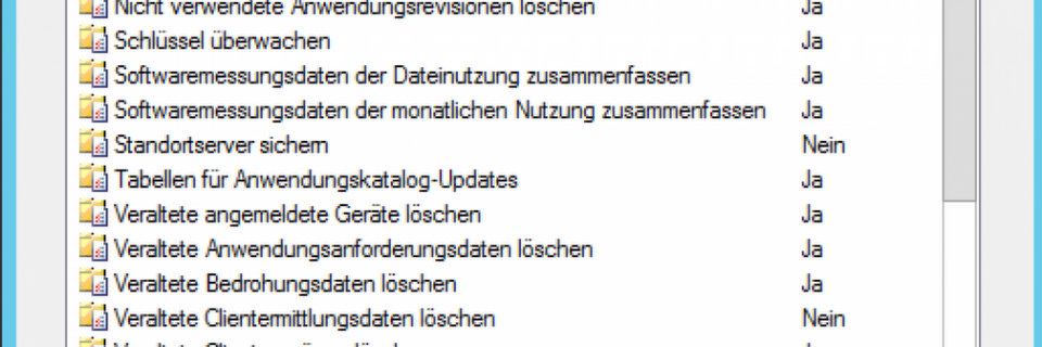 Wartungstasks helfen bei der Pflege der SCCM-Infrastruktur und auch bei der Datensicherung Wartungstasks helfen bei der Pflege der SCCM-Infrastruktur und auch bei der Datensicherung