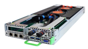 Gut erkennbar: die Kalt und Warmwasseranschlüsse für die Asetek/Fujitsu-Technik "Cool-Central Liquid Cooling" Gut erkennbar: die Kalt und Warmwasseranschlüsse für die Asetek/Fujitsu-Technik "Cool-Central Liquid Cooling"