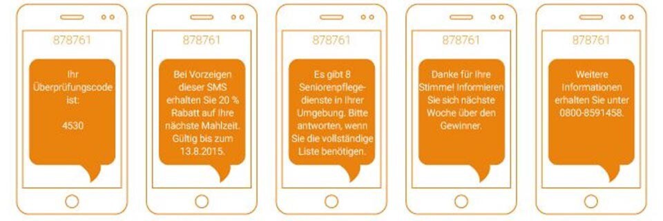 Genutzt werden A2P-SMS mittlerweile von Einzelhandel, Reisebranche, Gaming-Industrie, Finanz- und Bankenwesen. Genutzt werden A2P-SMS mittlerweile von Einzelhandel, Reisebranche, Gaming-Industrie, Finanz- und Bankenwesen.