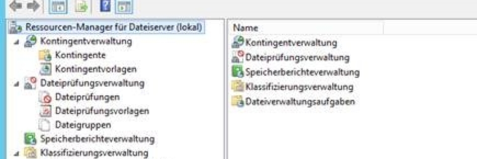 Ressourcen-Manager für Dateiserver Ressourcen-Manager für Dateiserver