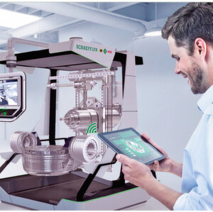 Mit der Maschine 4.0 beschreitet Schaeffler einen durchgängigen Weg in Richtung einer digitalisierten Produktion. Die erhobenen Daten werden sowohl lokal als auch in einer Schaeffler-Cloud ausgewertet, um die Ergebnisse wieder zurück an die verschiedensten Stellen vor Ort zu leiten. Mit der Maschine 4.0 beschreitet Schaeffler einen durchgängigen Weg in Richtung einer digitalisierten Produktion. Die erhobenen Daten werden sowohl lokal als auch in einer Schaeffler-Cloud ausgewertet, um die Ergebnisse wieder zurück an die verschiedensten Stellen vor Ort zu leiten.