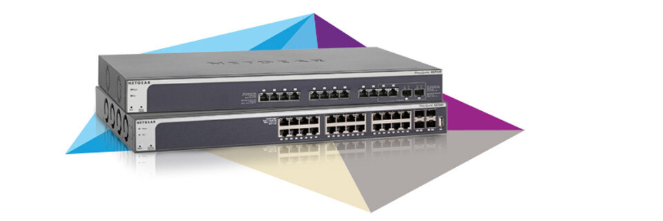 Netgear bewirbt den jetzt vorgestellten XS728T (unten) mit umfangreichen L2+/L3-Lite-Funktionen. Netgear bewirbt den jetzt vorgestellten XS728T (unten) mit umfangreichen L2+/L3-Lite-Funktionen.