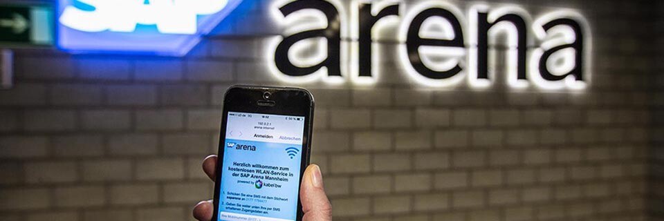 Besucher der SAP Arena können kostenlos über WLAN surfen und kommunizieren. Besucher der SAP Arena können kostenlos über WLAN surfen und kommunizieren.