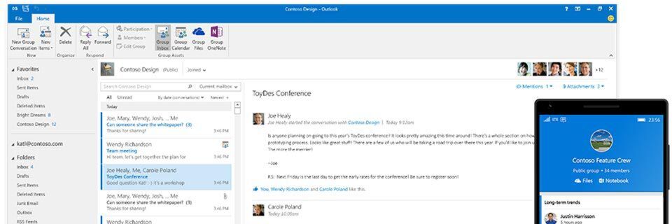 Office-365-Groups sind ab sofort Teil von Outlook 2016. Office-365-Groups sind ab sofort Teil von Outlook 2016.