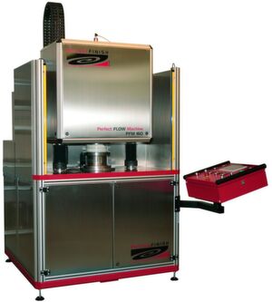 Für das Strömungsschleifen, Strömungsentgraten und Strömungspolieren hat die Perfect Finish GmbH die Maschine PFM vario entwickelt. Für das Strömungsschleifen, Strömungsentgraten und Strömungspolieren hat die Perfect Finish GmbH die Maschine PFM vario entwickelt.