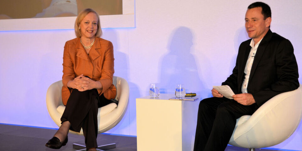 HP-Chefin Meg Whitman und Steve Brazier, CEO von Canalys, bestritten die Keynote-Session zum Auftakt des diesjährigen Canalys Channels Forum. HP-Chefin Meg Whitman und Steve Brazier, CEO von Canalys, bestritten die Keynote-Session zum Auftakt des diesjährigen Canalys Channels Forum.