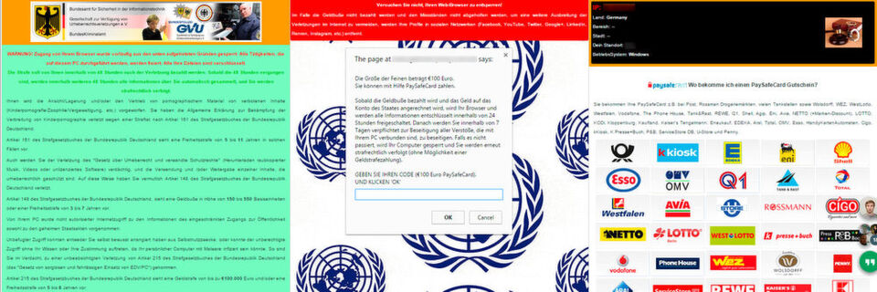 Ransomware soll mittlerweile auch schon über den Browser Geld erpressen, auffällig sind nach wie vor die sprachlichen Defizite der Entwickler. Ransomware soll mittlerweile auch schon über den Browser Geld erpressen, auffällig sind nach wie vor die sprachlichen Defizite der Entwickler.