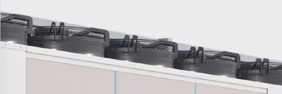 Ventilatoren auf modularen Kühlercontainern von Schneider Electric Ventilatoren auf modularen Kühlercontainern von Schneider Electric