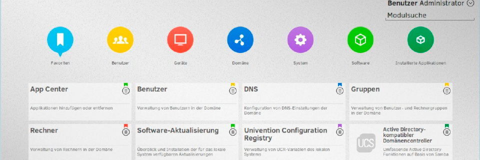 Die Management-Konsole von Univention Corporate Server Die Management-Konsole von Univention Corporate Server