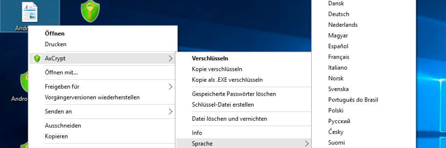 Das Open-Source-Tool AxCrypt lässt sich recht einfach über das Kontextmenü von Dateien bedienen. Das Open-Source-Tool AxCrypt lässt sich recht einfach über das Kontextmenü von Dateien bedienen.