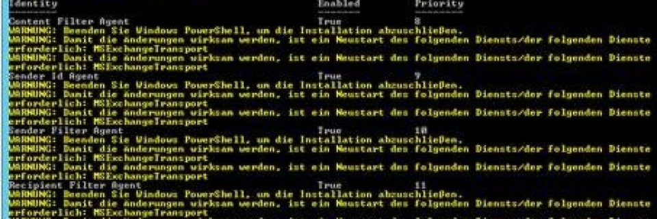 Installieren der Antispam-Agents auf einem Postfachserver Installieren der Antispam-Agents auf einem Postfachserver