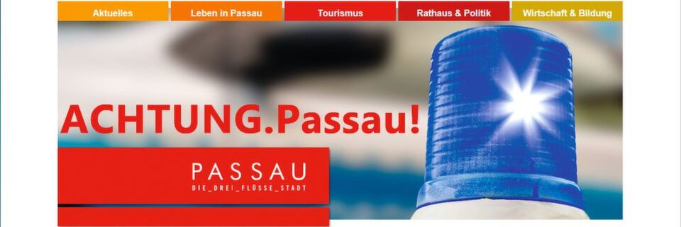 Frontend der Webseite „Achtung.Passau.de“ Frontend der Webseite „Achtung.Passau.de“