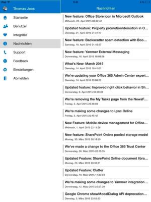 Mit einer iPad-App verwalten Administratorn Office 365 auch von unterwegs als Administrator. Mit einer iPad-App verwalten Administratorn Office 365 auch von unterwegs als Administrator.