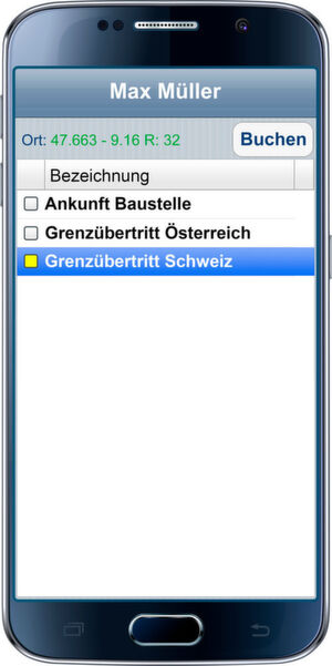 Das Unternehmen ist im grenznahen Bereich tätig, Mitarbeiter wechseln mehrfach täglich das Land. Um eine exakte länderspezifische Vergütung zu realisieren, erfassen die Mitarbeiter jeden Grenzübertritt live auf ihrem Smartphone. Das Unternehmen ist im grenznahen Bereich tätig, Mitarbeiter wechseln mehrfach täglich das Land. Um eine exakte länderspezifische Vergütung zu realisieren, erfassen die Mitarbeiter jeden Grenzübertritt live auf ihrem Smartphone.