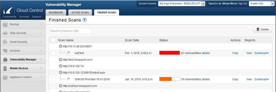 Der Barracuda Vulnerability Manager stellt umfassende Informationen zu gefundenen Schwachstellen bereit. Der Barracuda Vulnerability Manager stellt umfassende Informationen zu gefundenen Schwachstellen bereit.