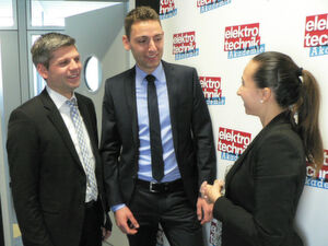 Dr. Stephan Theis, Mitgründer und Geschäftsführer Econ Solutions, und Lukas Dökel, Global Key Account Manager Wago, im Gespräch mit Sariana Kunze, Redakteurin elektrotechnik. (v.l.) Dr. Stephan Theis, Mitgründer und Geschäftsführer Econ Solutions, und Lukas Dökel, Global Key Account Manager Wago, im Gespräch mit Sariana Kunze, Redakteurin elektrotechnik. (v.l.)