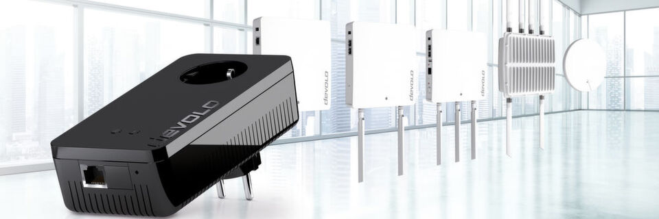 Devolo ergänzt die Gerätepalette für Geschäftskunden um einen Powerline-Adapter mit PoE-Unterstützung sowie um sechs Access Points. Devolo ergänzt die Gerätepalette für Geschäftskunden um einen Powerline-Adapter mit PoE-Unterstützung sowie um sechs Access Points.