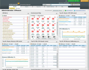 Solarwinds Virtualization Manager bietet eine Web-Oberfläche zur Verwaltung der vSphere-Umgebung. Solarwinds Virtualization Manager bietet eine Web-Oberfläche zur Verwaltung der vSphere-Umgebung.