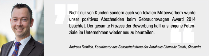 Statement Andreas Fröhlich Andreas Fröhlich, Gebrauchtwagen Award, Gebrauchtwagen Praxis