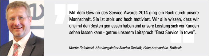 Statement Martin Gnielinski Service Award, kfz-betrieb, Martin Gnielinski