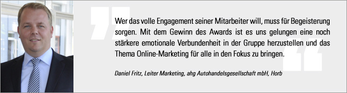 Statement Daniel Fritz Daniel Fritz, Internet Sales Award