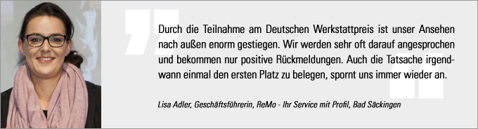 Statement Lisa Adler Lisa Adler, Deutscher Werkstattpreis