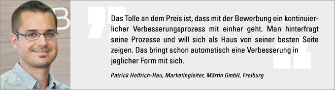 Statement Patrick Helfrich-Hau Patrick Helfrich-Hau, Internet Sales Award